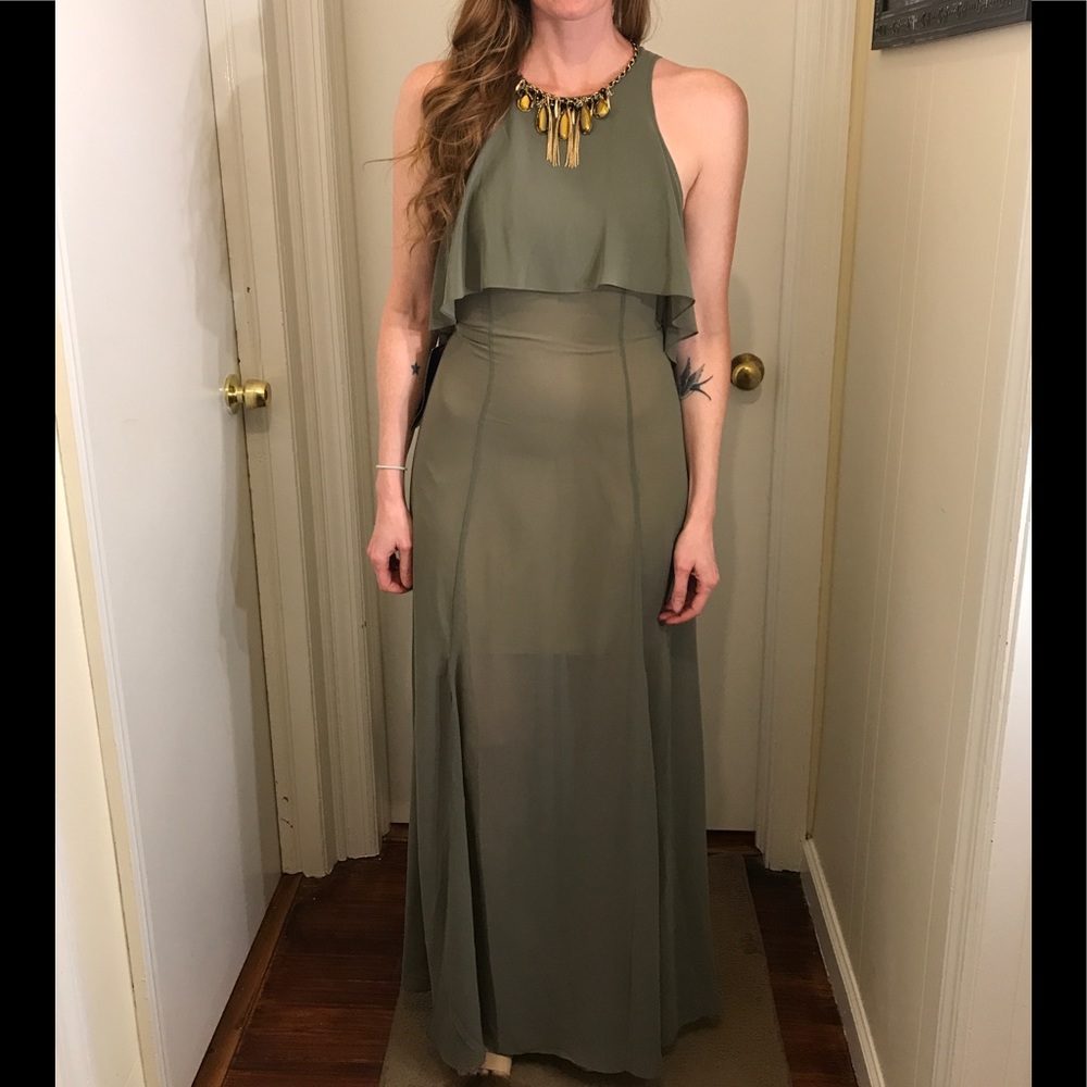 Embellished Neckline Bebe Dress